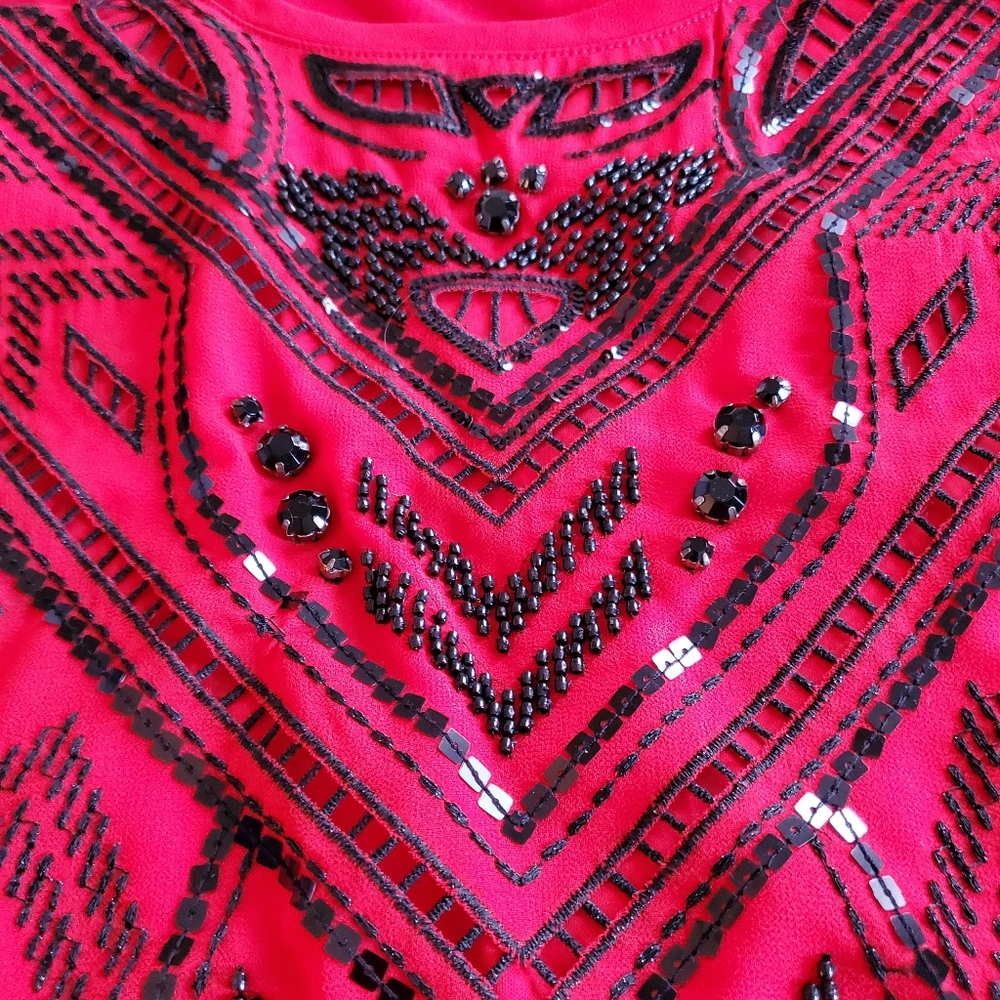 Express Beaded Red top - Picture 2 of 2